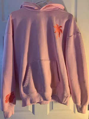 Pink Palm Puff Hoodie Everything Comes in Waves thumbnail 1
