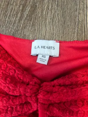 LA Hearts PacSun Red Lace Top thumbnail 3