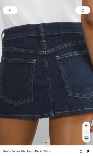 Aritzia Denim Forum Alba Micro Denim Skirt dark wash thumbnail 4