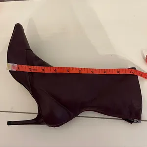 Zara Burgundy Stretch Leather Stiletto Heeled Ankle‎ Boot EU36 US 5.5 Square Toe thumbnail 15