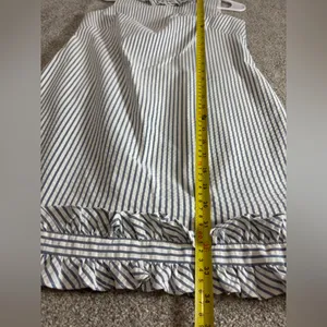 Eliza J. Sleeveless Blue Stripe Seersucker Ruffle Nautical Mini Dress 4 Sheath thumbnail 8