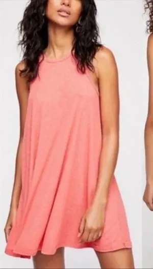 ✨HP✨Free People Beach Coral Ribbed Boho Tank Dress✨ thumbnail 1