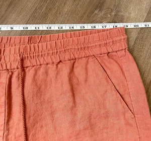 Ann Taylor LOFT 100% linen shorts pink Drawstring Elastic Waist women’s size L thumbnail 9