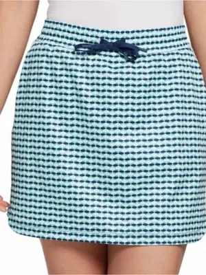 Lady Hagen Navy and White Geo Drawstring Mini Skirt M thumbnail 10