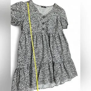 SHEIN Medium Dalmatian Print Babydoll Dress – Black & White Flowy Dress thumbnail 4