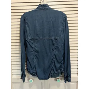 Maurices Long Sleeve Denim Shirt Button‎ Up Size M Pockets Gathered Collar thumbnail 3