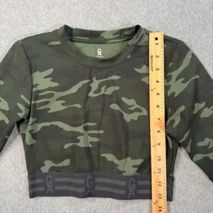 GOOD AMERICAN The Icon Crop Top Camo Size 1 (Small) Green Logo Activewear thumbnail 3
