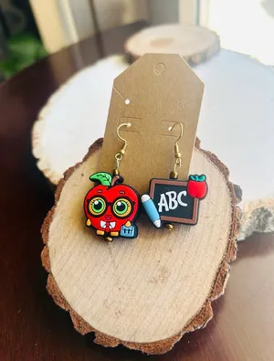 Back to School Teacher Earrings | Apple ABC Dangle Earrings | Teacher Gift thumbnail 3