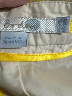 Boden Yellow Gray Check Wool Blend Straight Leg Ankle Pants Pockets Size 10R thumbnail 6