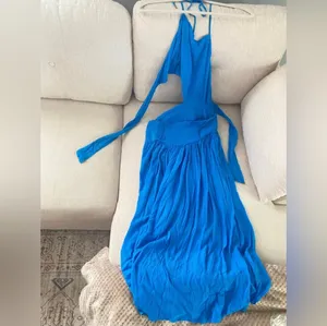 Free People Suki Midi Blue Dress Size Medium thumbnail 5
