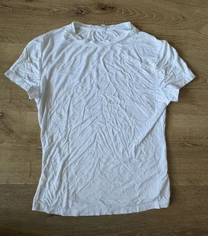 Plain White Crewneck Short Sleeve Top thumbnail 1