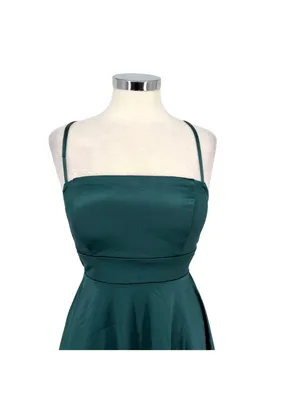 Privy Strappy Back Fit & Flare Mini Dress Size Medium Coquette Jewel Tone Green thumbnail 2