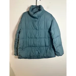 Uniqlo Women Ultra Light Down Cocoon Jacket Teal Blue Green Puffer L 421618 thumbnail 2