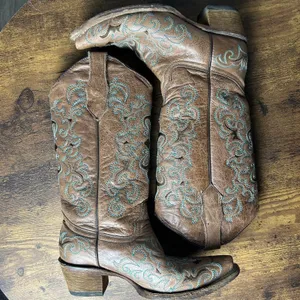 Circle g brown and blue coastal cowgirl boots size 6 1/2 thumbnail 3