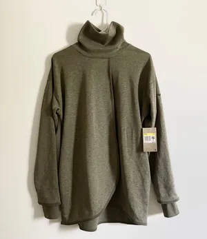 Women's Reversible Dri-Fit Maternity Pullover turtleneck nursing Sweater thumbnail 2