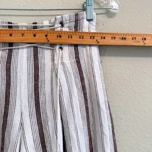Anthropologie Chiara Corseted Wide Leg Pants Brown Motif Size 0 Linen Cotton thumbnail 12