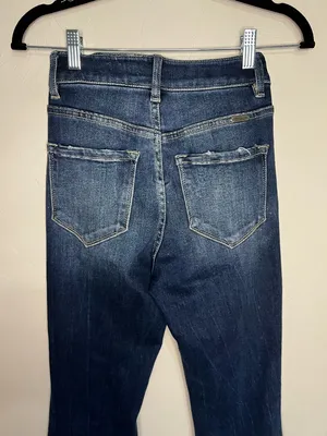Kancan Ultra High Rise Super Flare Diana Distressed Denim‎ Jeans thumbnail 12