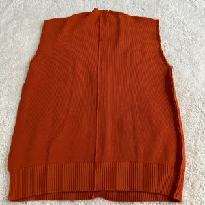 Free People Womens Orange Oversized Sweater Vest Sz M Boho Indie Tomato Granola thumbnail 2