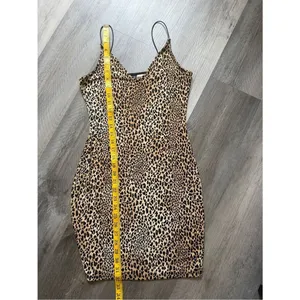 H&M Leopard Black Tan Bodycon Mini Dress Sexy Going Out thumbnail 7