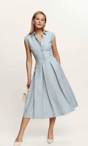 White Linen Reformation Dress thumbnail 2