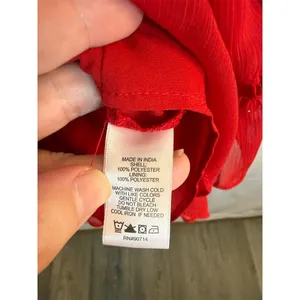 1.STATE Dress Womens M Red V-Neck Tiered Ruffle Midi Party Cocktail thumbnail 11