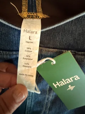 Halara L Wide-Leg High-Waist Denim Pants With Elastic Waistband And Pockets For thumbnail 6