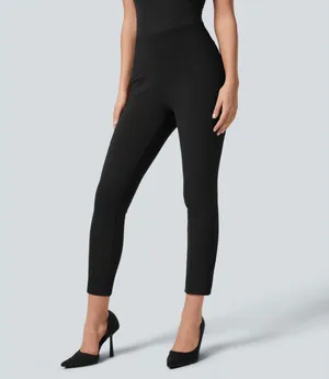 Halara Flex High Waisted Tummy Control Work Pants Black 7/8 Adjustable Hem Small NWT thumbnail 2