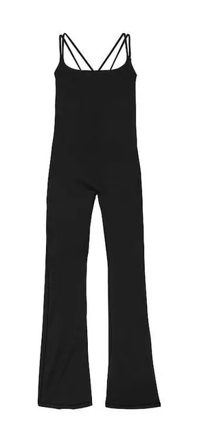 PINK Victoria's Secret Black Strappy Jumpsuit XS thumbnail 1