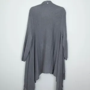 Melissa McCarthy Seven7 Gray Fringe‎ Cardigan Sweater Waterfall Duster Size 2X thumbnail 8