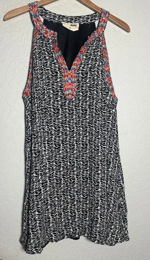 Savanna Jane Black White Embroidered Swing Dress Size 2X Casual Cottage Boho thumbnail 1