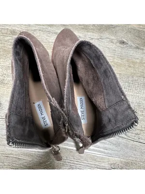 Steve Madden Women's Legally Suede Leather Booties 8 Gray Brown Fall Winter thumbnail 6