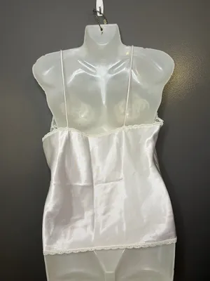 Amanda's Closet Camisole Tank Top Womens Medium Pink Satin Lace Embroidered thumbnail 5