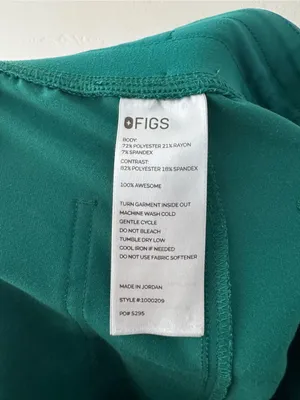 FIGS Yola Skinny Scrub Pants Green Size Medium thumbnail 5