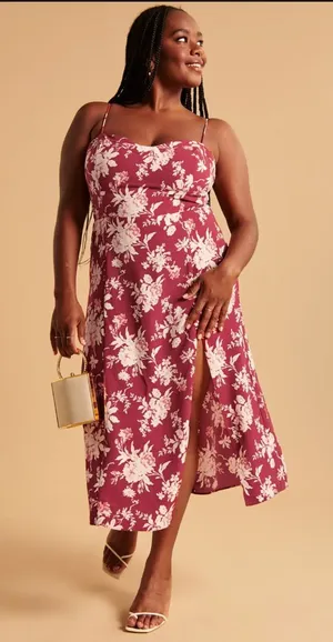Abercrombie & Fitch high slit Midi Dress thumbnail 1
