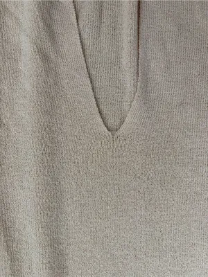 Meshki Maxine Sheer Knit Sleeveless Low Back Fitted Maxi Dress Tan Wheat XS thumbnail 13