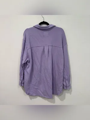 Aerie Purple Oversized Button Down Shirt M thumbnail 5
