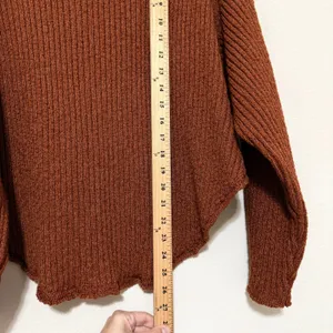 Free People Beach Turtleneck Sweater Womens‎ Small Brown Rust Beachy thumbnail 7
