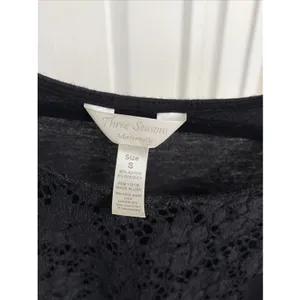 Three Seasons Maternity Lace Tank Top Womens Size S Black Sleeveless Rayon Blend thumbnail 2