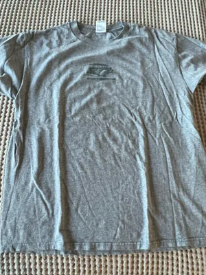 Delta Pro Weight gray cotton t-shirt with black vintage car graphic, size L #automotive thumbnail 1