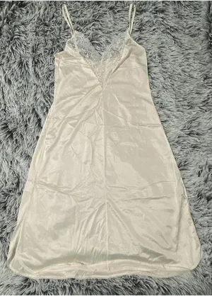 Elegant Cream Lace Slip Dress thumbnail 1