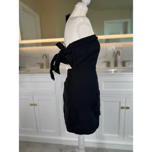 Free People Free-Est Romper Skort Womens Medium Black Tie Back Open Back Boho thumbnail 3