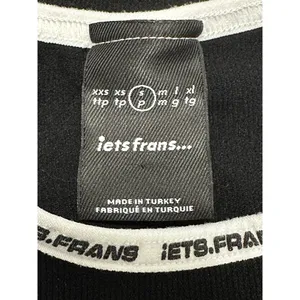 Iets Frans Black Bodycon Dress Logo Tape Racerback Mini Sporty Athletic S NWOT thumbnail 10