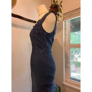 Herve Leger Quinn Washed Blue Bandage Off Shoulder Mini Dress Size Small thumbnail 4