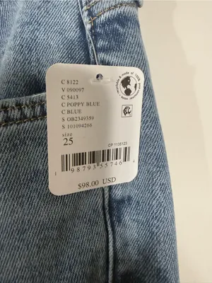 NWT Free People We The Free Emre Low Rise Poppy Blue Flare Jeans 25 thumbnail 7