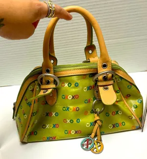 Vintage Y2K XOXO Mini Handbag – Green Logo‎ Print with XOXO Charms thumbnail 1