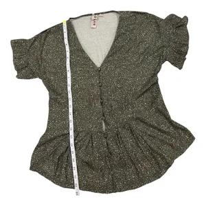 Anthropologie Y2K‎ Green Print blouse thumbnail 5