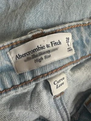 NEW Abercrombie & Fitch High Rise Light Blue Distressed Jeans Size 28 / 6 Curve thumbnail 6
