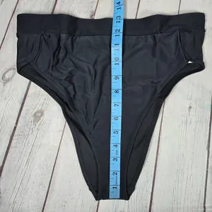 Aerie‎ Bikini Bottom High Cut Cheeky Banded Black L thumbnail 10