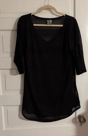Black Mesh Tunic Swim Cover Up thumbnail 1