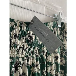 Anthropologie Hutch Floral Wide Leg Pants Womens Size SP Green Smocked Waist NEW thumbnail 3